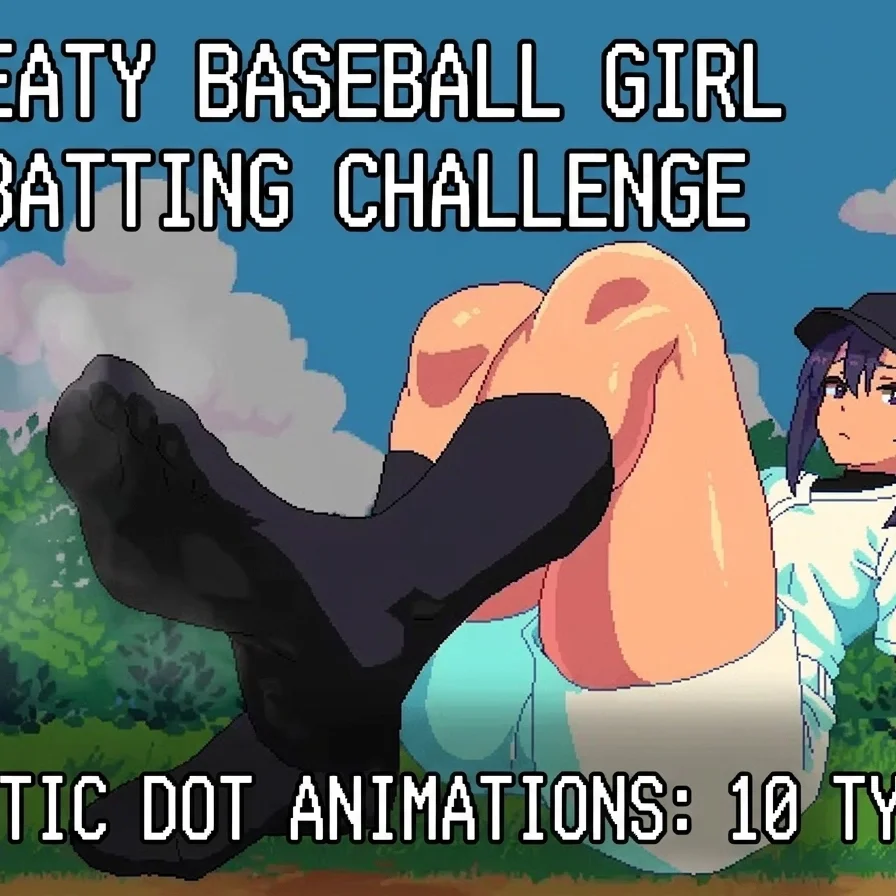 Sweaty Baseball Girl And Batting Challenge